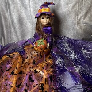 Vintage  FIBER OPTIC Shelf SITTING‎ WITCH CRACKER BARREL Halloween Decor **READ